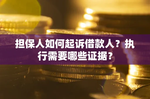 武汉担保人如何起诉借款人？执行需要哪些证据？