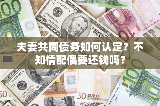 武汉夫妻共同债务如何认定？不知情配偶要还钱吗？