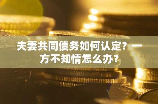 武汉夫妻共同债务如何认定？一方不知情怎么办？