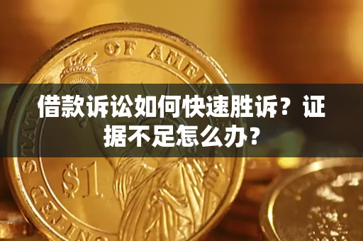 武汉借款诉讼如何快速胜诉？证据不足怎么办？
